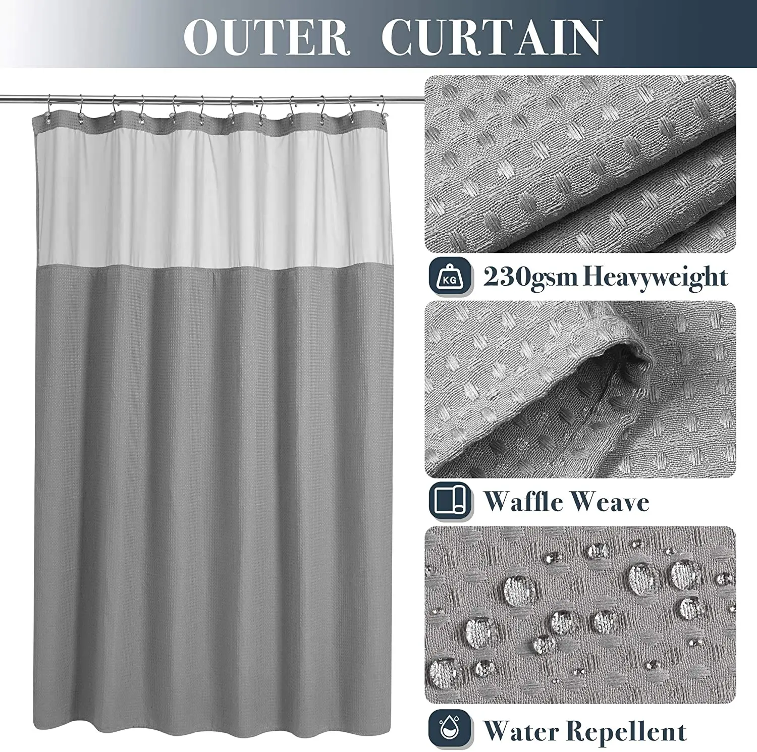 Heavy Duty Design Bathroom Shower Curtains And Mats,Custom Printed Bathroom Sets With Shower Curtain And Rugs/