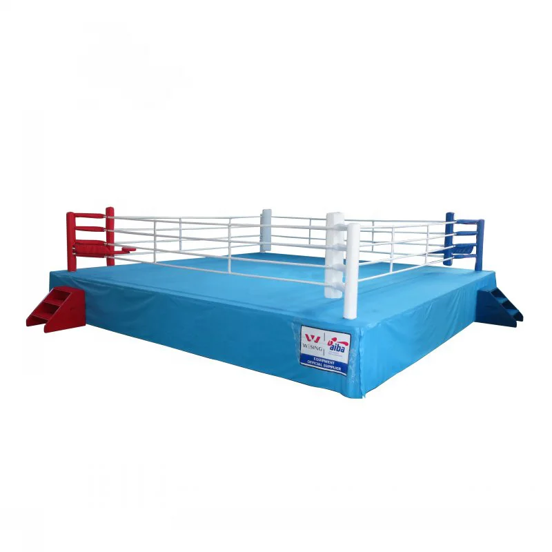 Wesing Professional Custom boxing equipment IBA Approved Boxing Ring Price Ropes Canvas Cover Floor Professional Boxing Ring