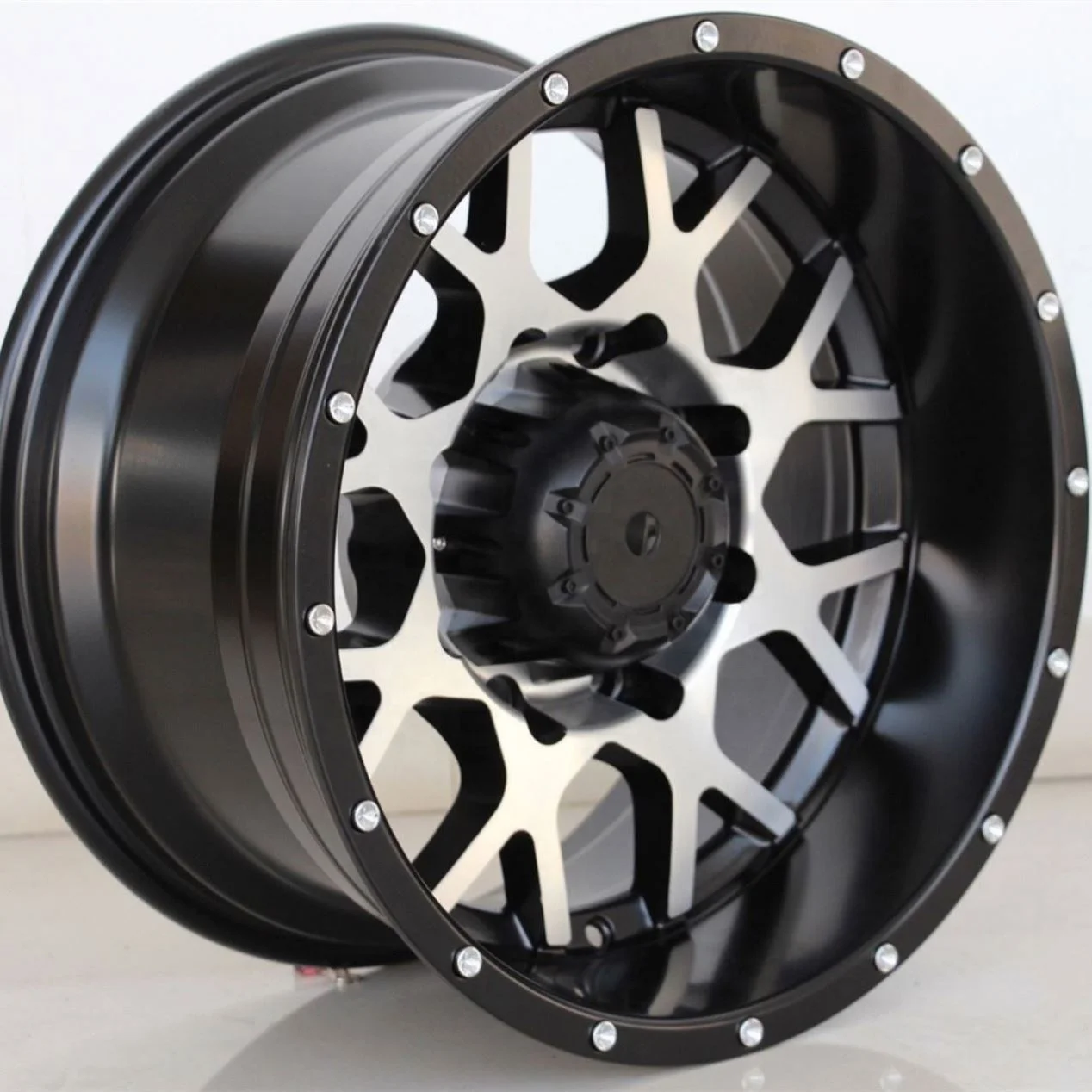 Deep Dish Chrome Silver Off-Road 4X4 Alloy Wheel Rims For 17 18 20 Inch 22Inch *12J 5*114.3~150 6*114.3~150 8*165~180