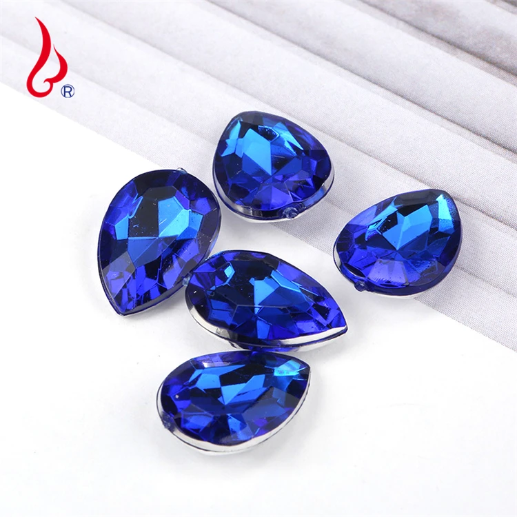 Lan Guang Hot Sale 8*13mm 2000pcs/bag Loose Pointed Back Acrylic Crystal Rhinestone Teardrop Crystal Beads For Jewelry Making