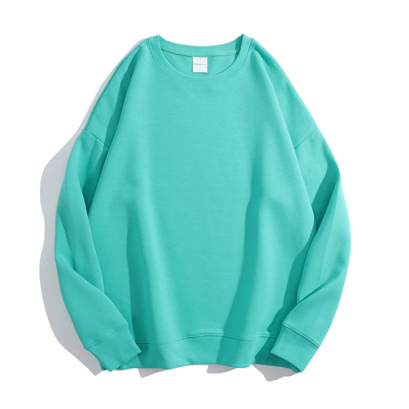 H5004 High Quality 24 Color 3XL 300g Cotton+Polyester Drop Shoulder Oversized Crewneck Sweatshirt Plain Unisex Sweatshirt
