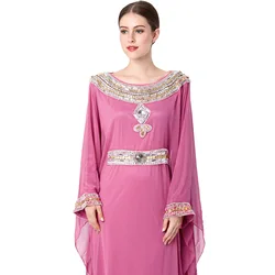 Мусульманское арабское женское платье с вышивкой Женская длинная юбка кафтан роскошное платье абайя женская одежда макси из Турции