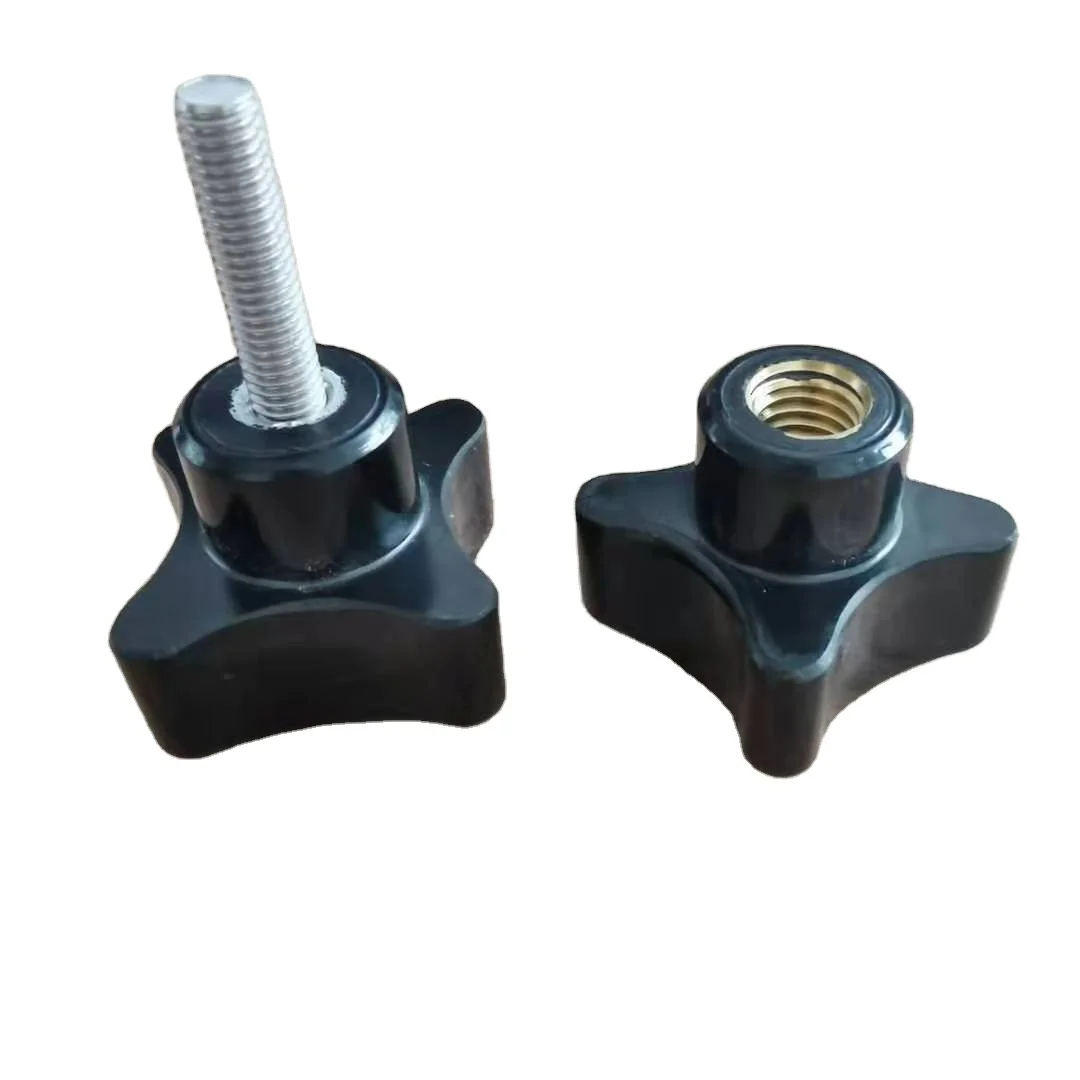BT 100205 High Quality Luxury Modern M8 Female Black Plastic Cross Handle Knob
