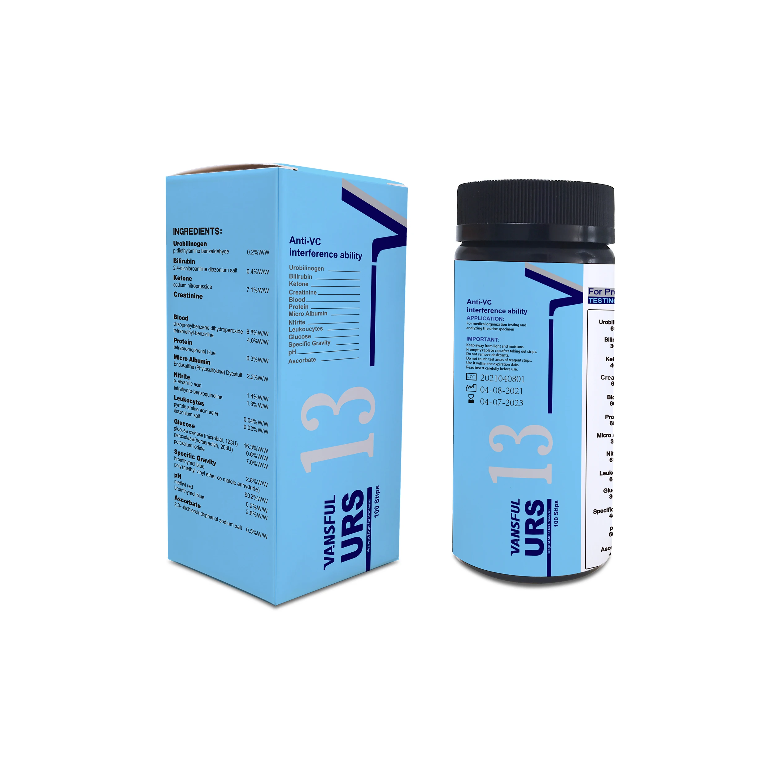 High Accuracy 13 Parameters Urine Test Strips Urine Dipstick Test Strip Urine analysis kits