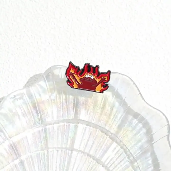 Fire Helllmo Enamel Pins Custom Cute Cartoon Brooches Lapel Badges Funny Anime Animal Jewelry Gift for Kids Friends