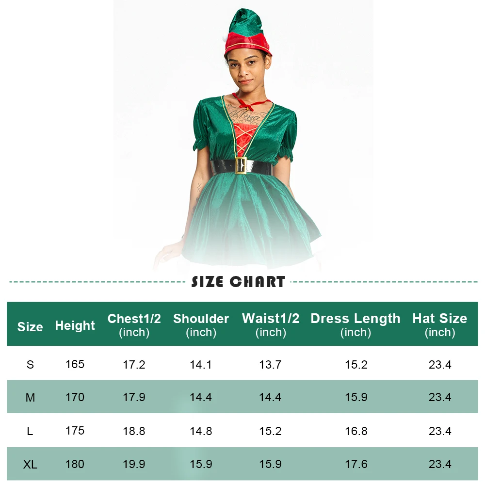 Women Christmas Dress Sexy Santa Claus Costume Red Green 2022 Hot