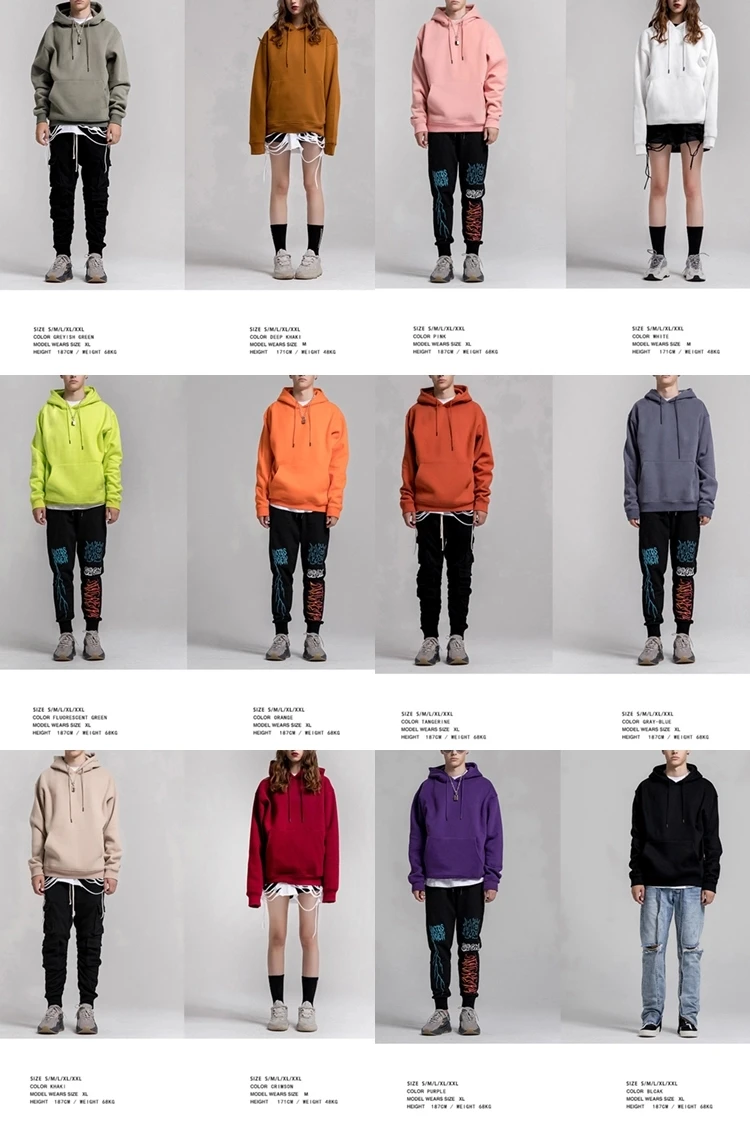 
High Quality Custom Men Fleece Sweatsuit Two Piece Set Sports hoodies with jogers set 