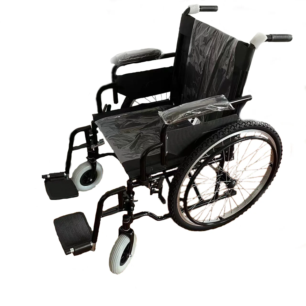 New product launched manual inflatable tire spoke wheel foldable portable wheelchair for disabled people