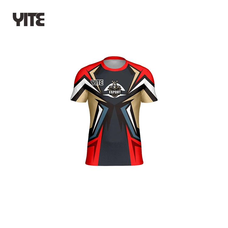 Custom Male Printing Esports Jersey Quick Dry Breathable Gaming T-shirt sublimation esports jerseys