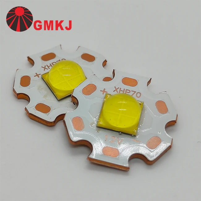 GMKJ ceramic high power 7070 40W 12V White SMD LED chip diode with copper PCB board for vehicle lights