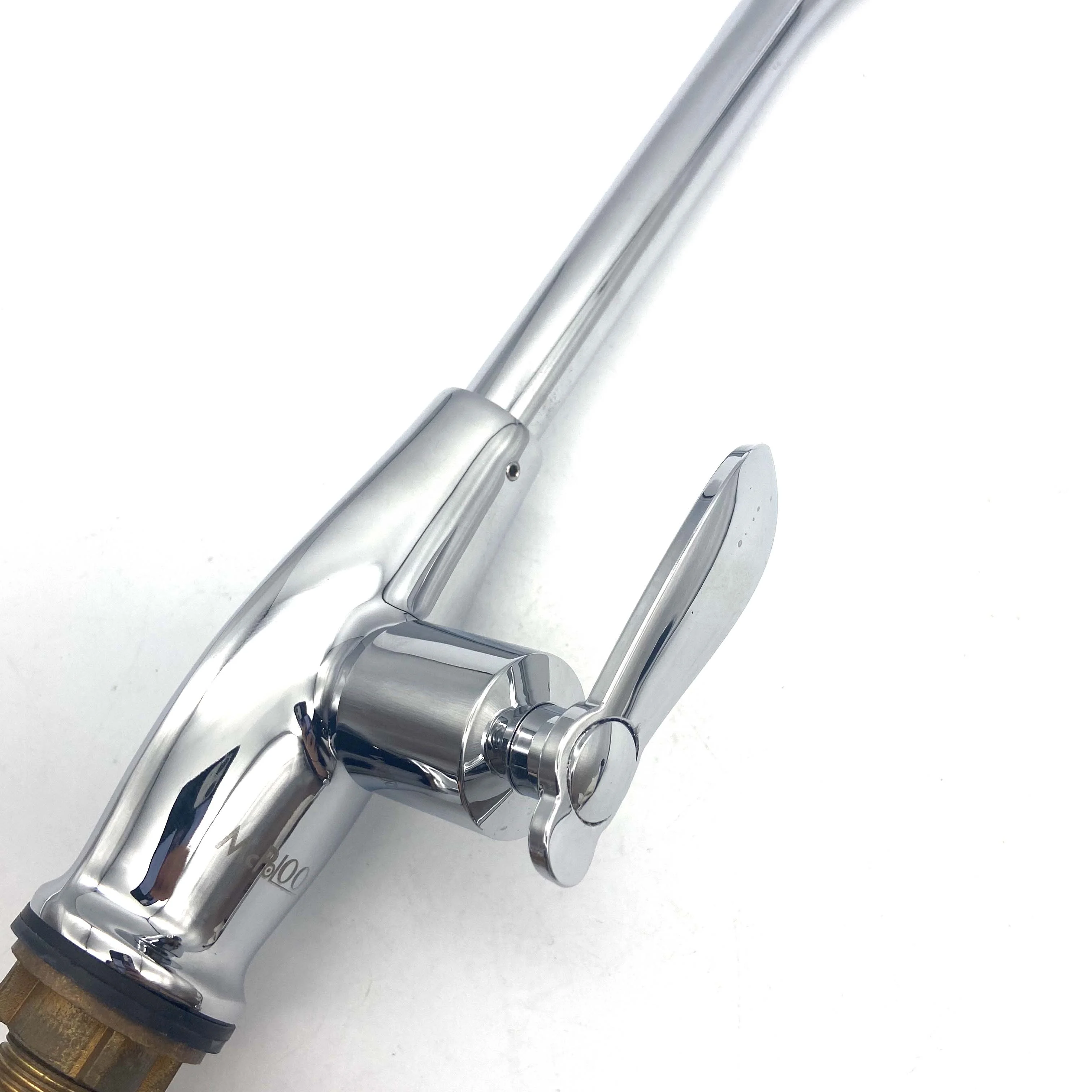 MCPOLOO Water Brass Kitchen Goose neck Sink Faucet Tap