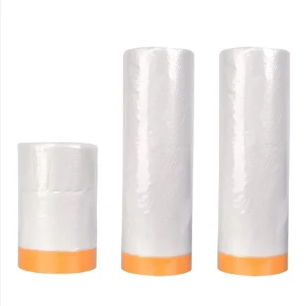 Masking Film Dust Protection for Painting Furniture Protect Covering With Masking Tape