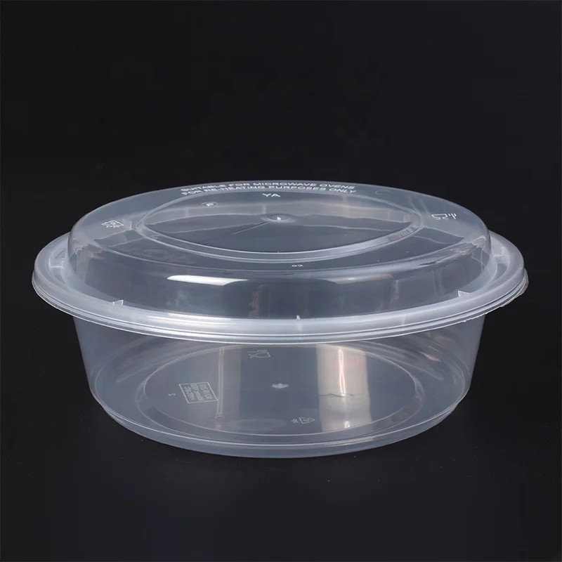 25oz/725ml Microwavable Disposable Plastic Container Packing PP Plastic Meal Prep Containers with Clear Lids