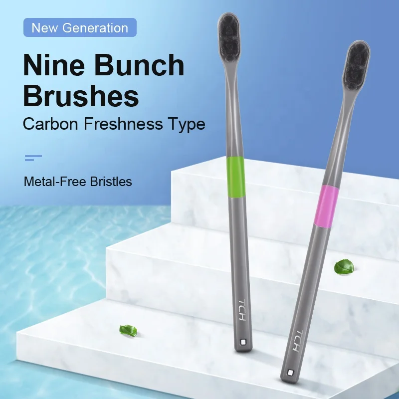 Metal-free Super Soft Toothbrush 10000 Natural Bamboo Charcoal Bristles Toothbrush