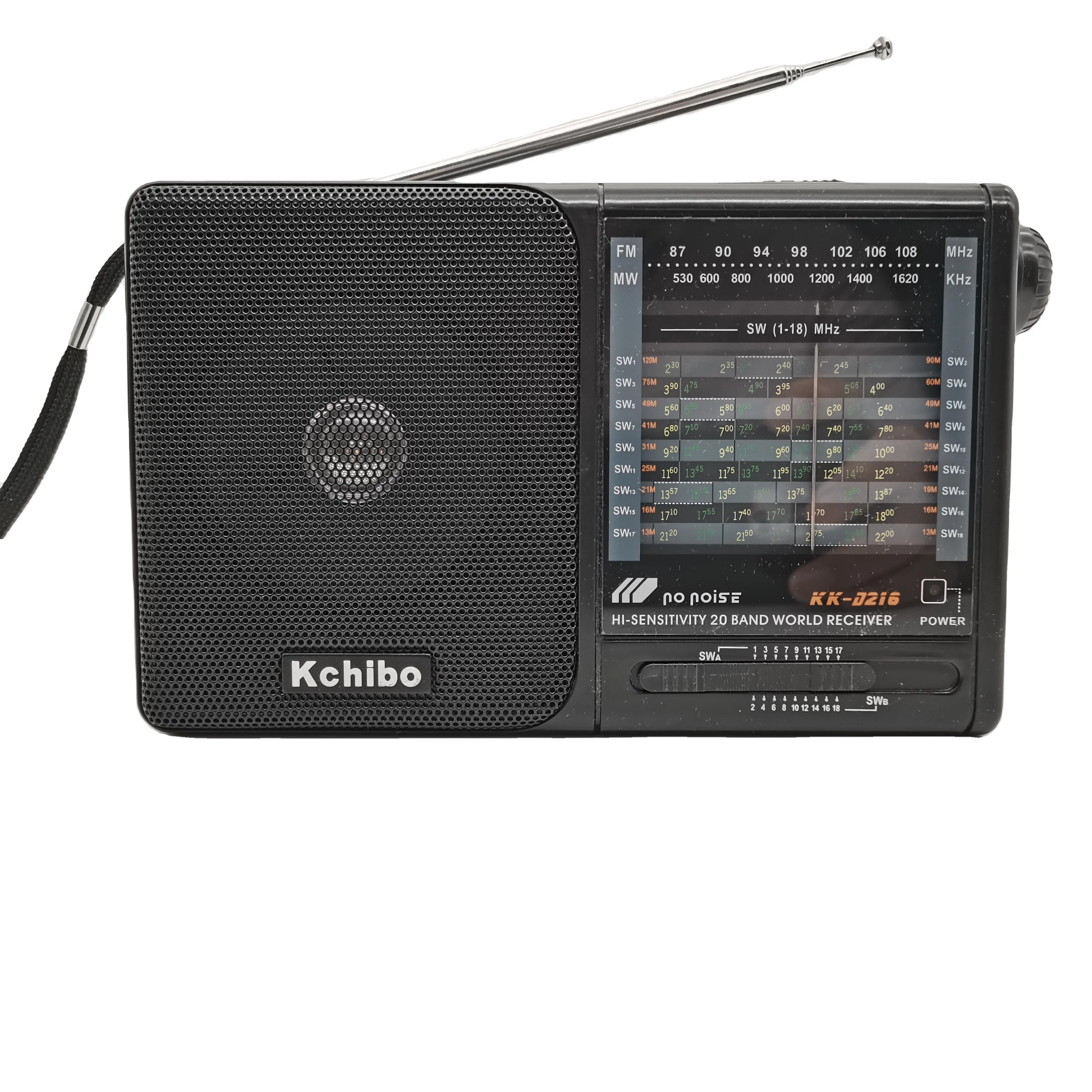 High sensitivity world receiver FM/AM/SW1-18 20 band pocket multi band radio hot selling with cord stronger short wave