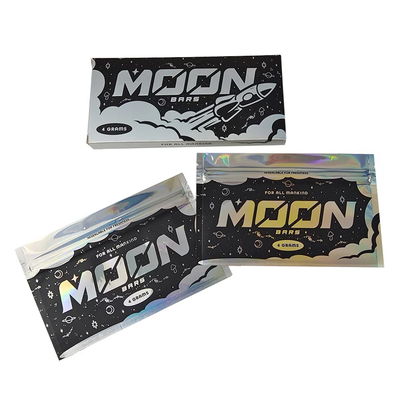 Custom Eco Friendly Folding 30g Protein Peanut Mushroom Moon Chocolate Bar Wafer Cookies Food Packaging Kraft Paper Boxes