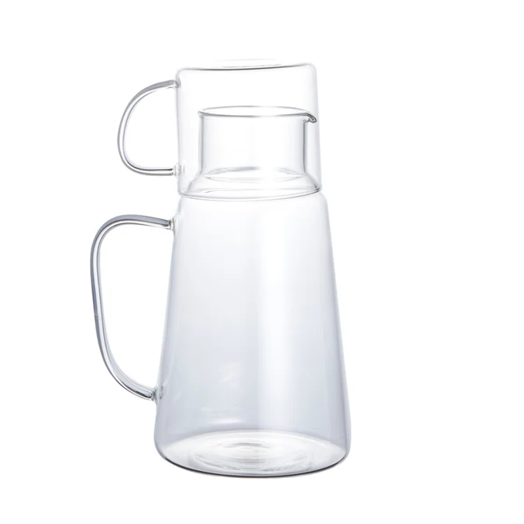 High quality 1.3L borosilicate luxury glass Juice pitcher Kettle with cup sets