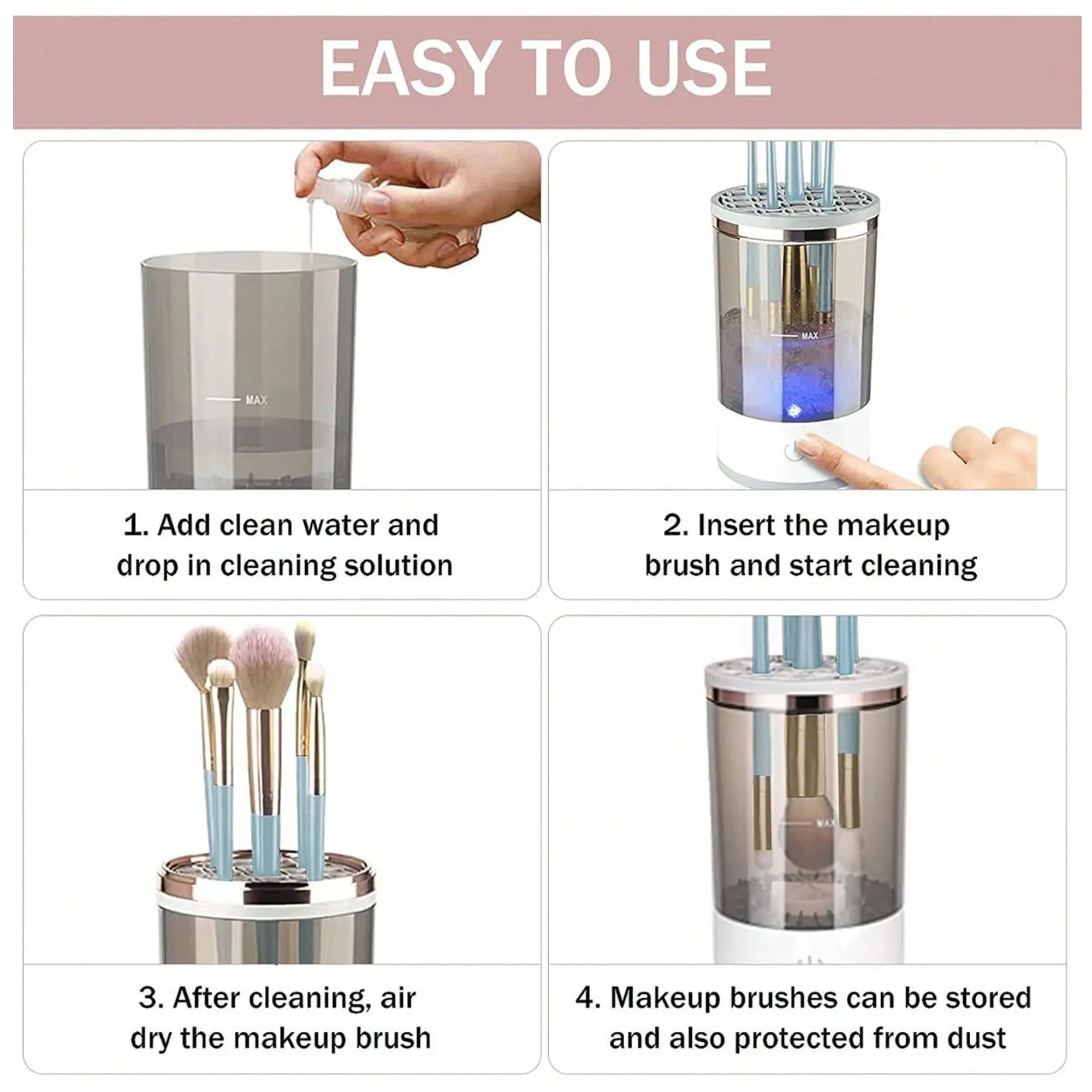 2023 New Arrivals Rechargeable Lazy Cleaning Brush Washer Quick Dry Tool Automatic Rotate  Quick Cleaning machine