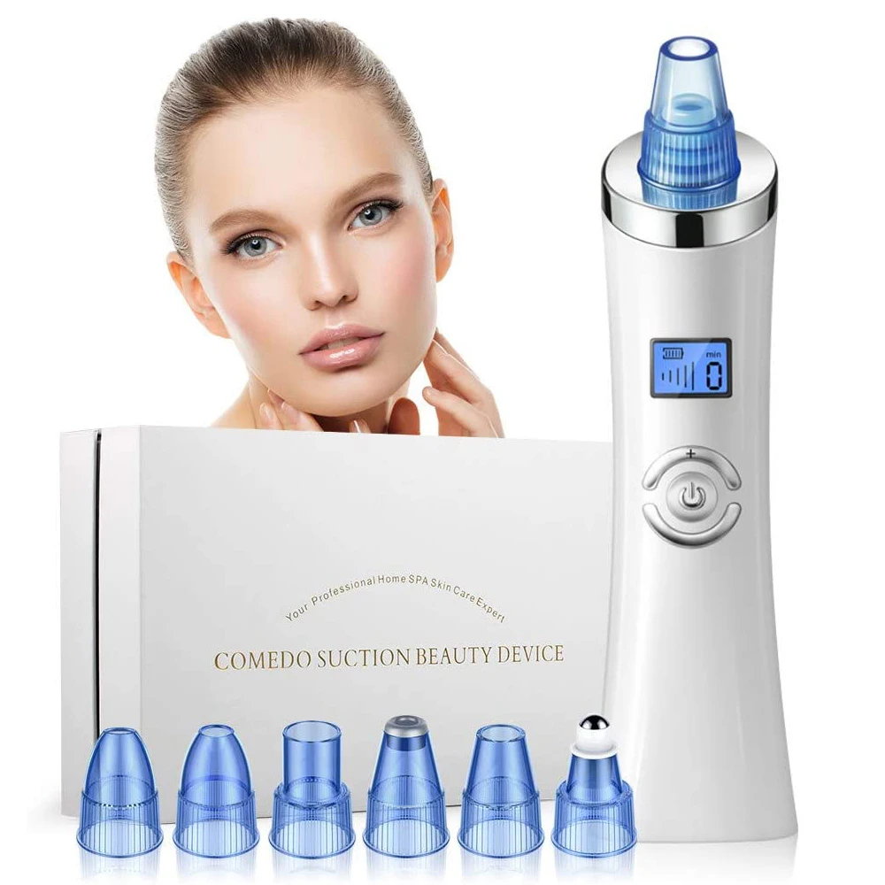 Blackhead Remover Vacuum With Acne Needles 6 Head Electric Suction Facial Comedo Beauty Machine Black Head Pore Cleaner
