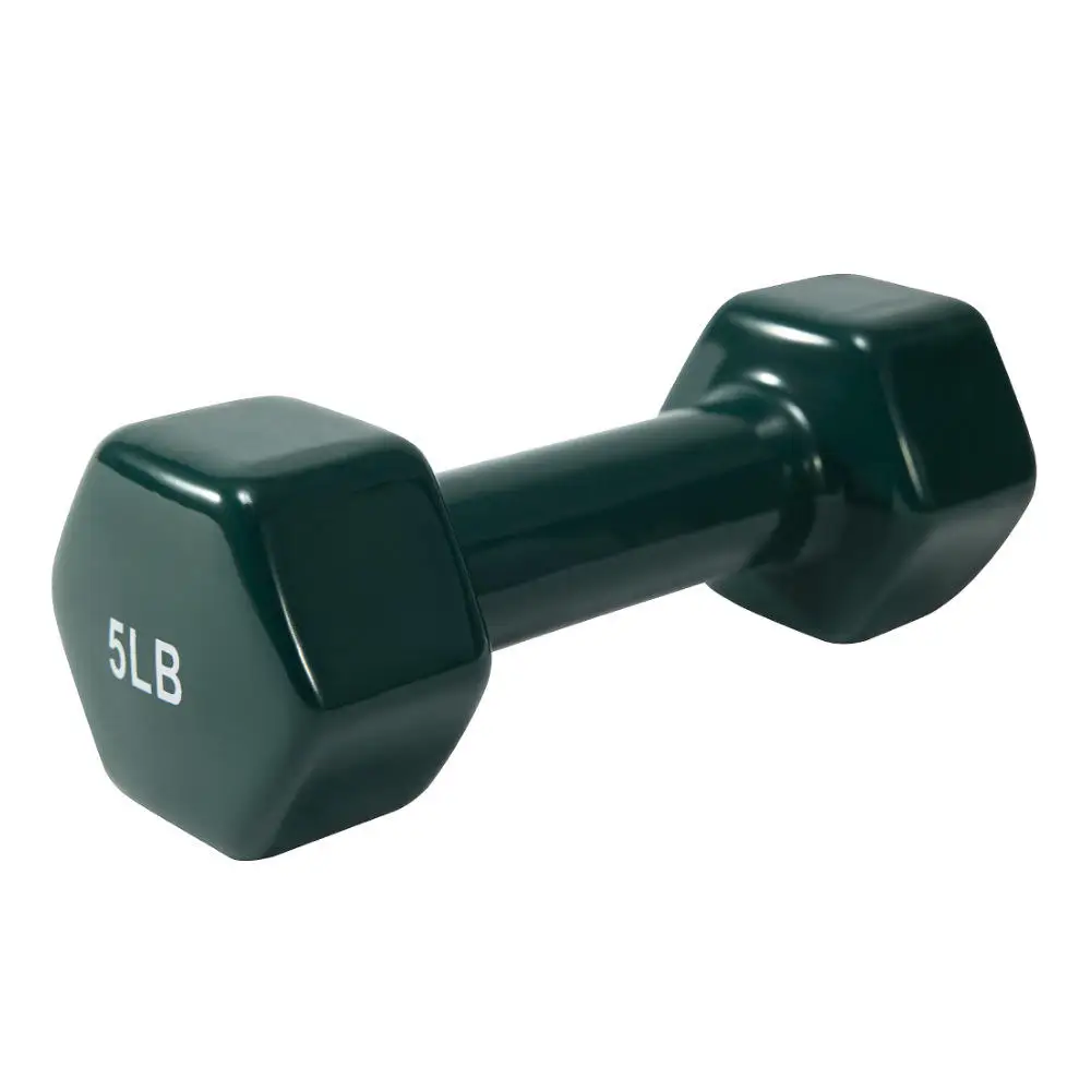 Custom LOGO Exercise Workout Dumbbells for Fitness Anti-slip Anti-roll Sport Products Cast Iron Vinyl Hex Dumbbells