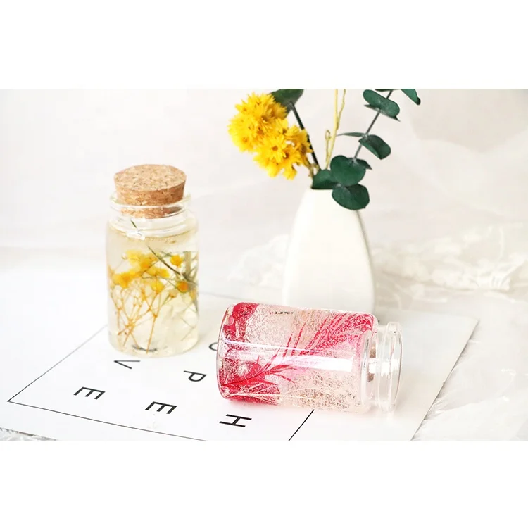 factory customized crystal gel wax dried flowers candle jars present gift real flowers gel wax candle glass