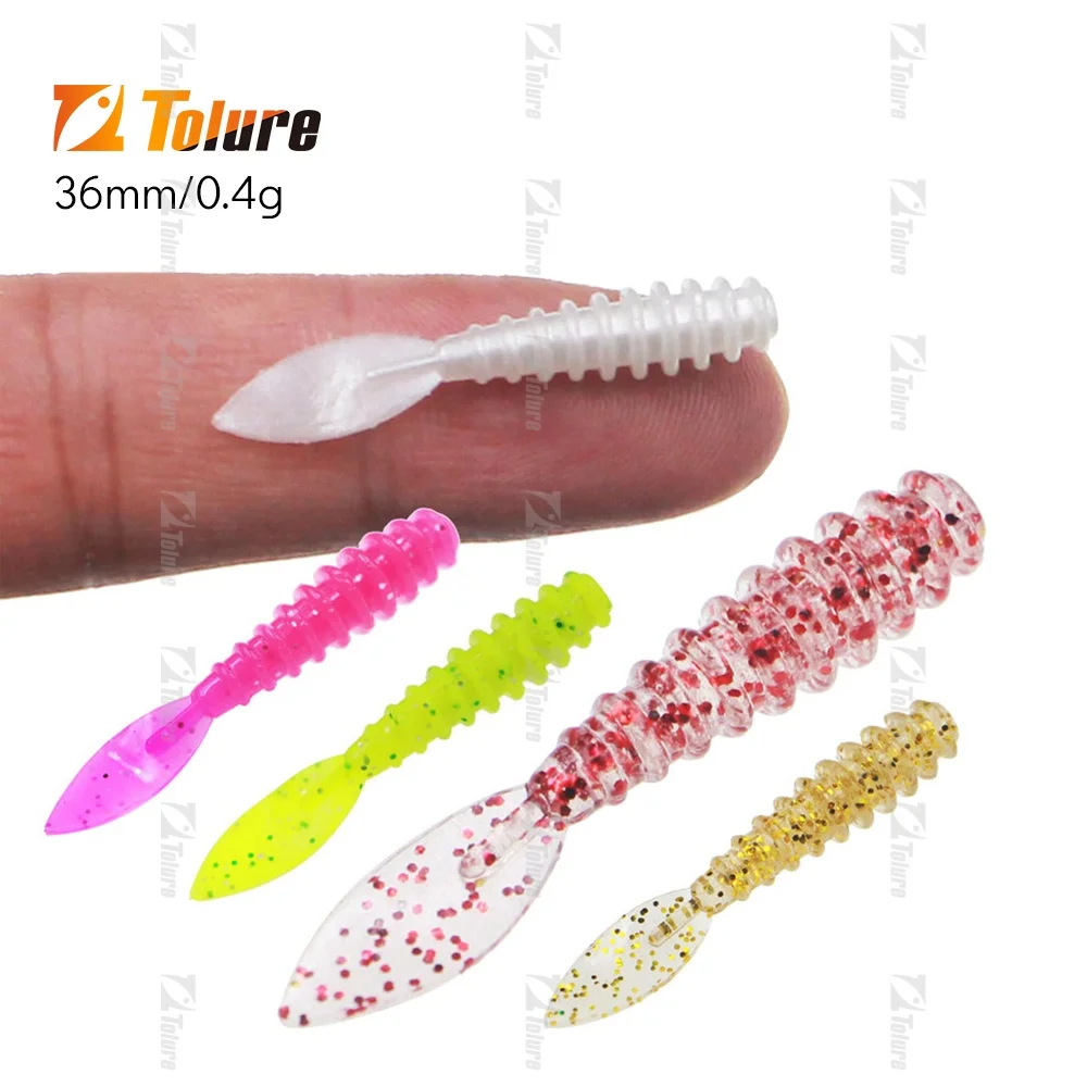 3.6mm 0.4g 10pc/bag Wobblers mini Ocean Rock Fishing Soft Lures Rubber Soft Baits Soft Worm Artificial Baits Bass Silicone Fish