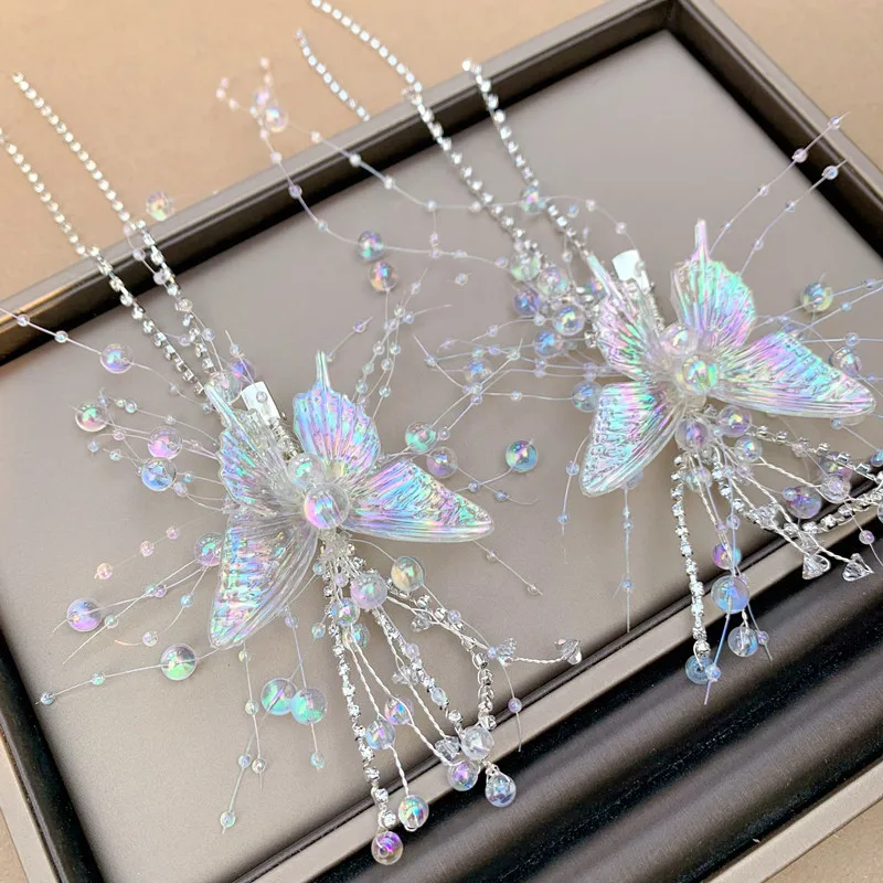 Factory Direct girl hair accessories metal long hair clip metal butterfly hair clips