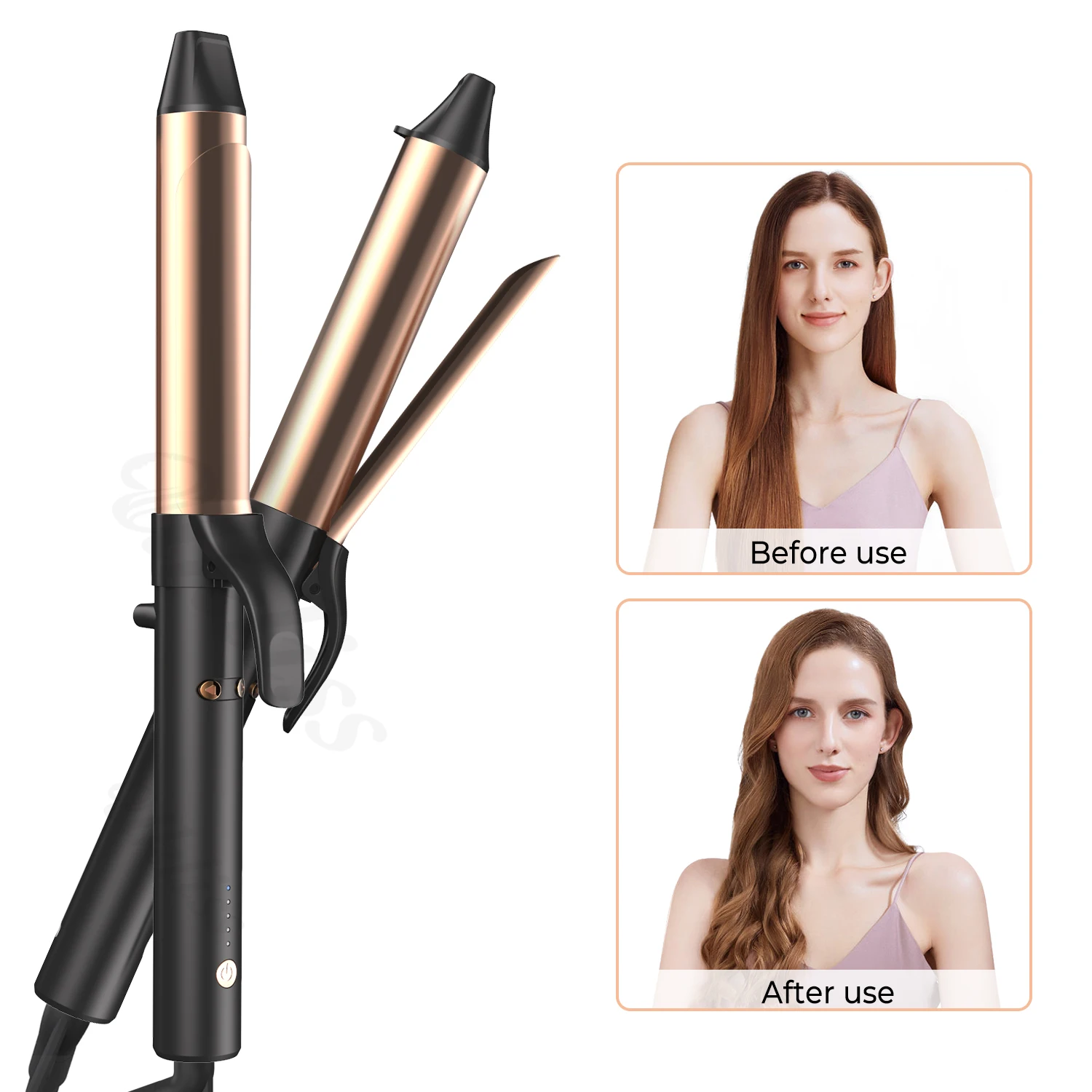 Private Label Left and Right Turning Reversible Curling Iron Automatic Rotating Hair Curler