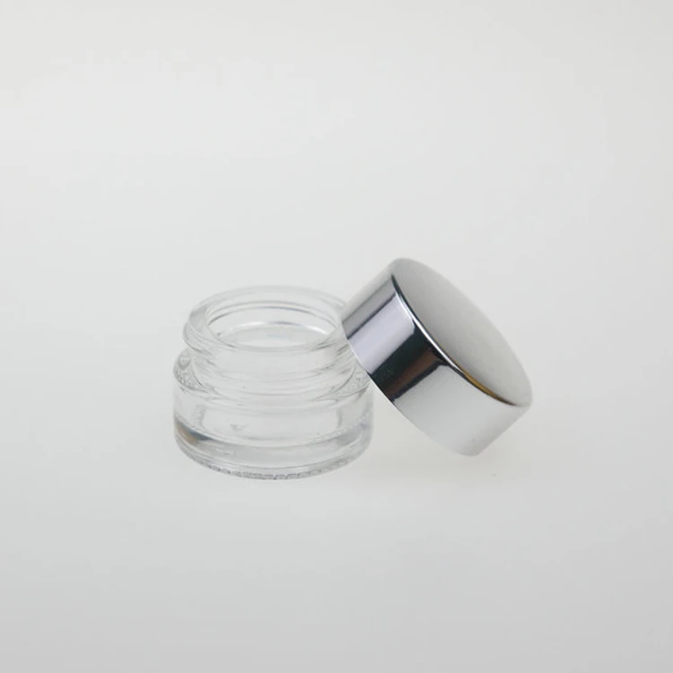 purchasing festival new design Round 10g clear cosmetic glass empty cream jar with metal lid for cosmetic packaging container