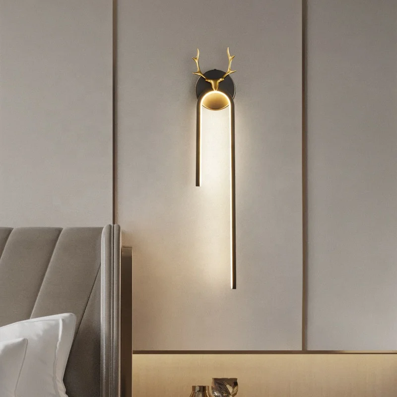 Wholesale Cheap Price Nordic Interior linear wall light living room bedroom lighting design wall lamp led bedside wall lamp