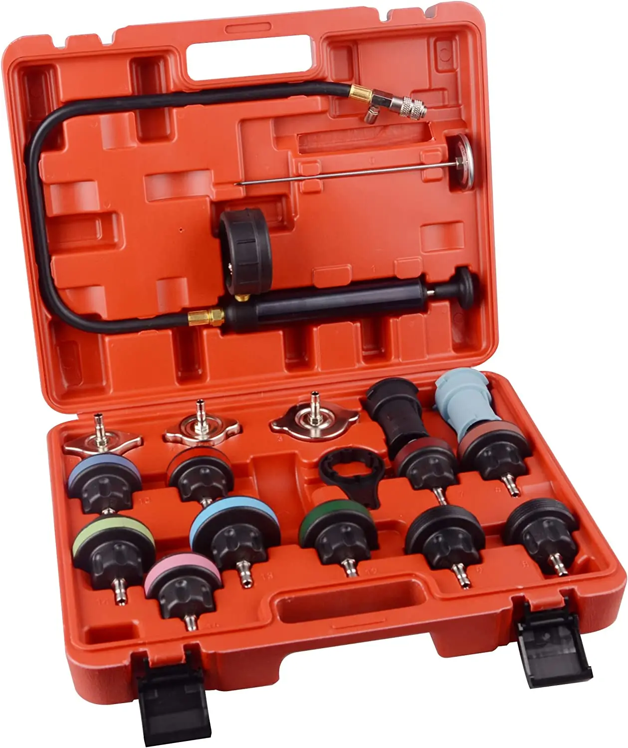 Chinese Suppliers Hot Sale 18pcs Universal Radiator Pressure Leak Tester Kit Automotive Vacuum Type Cooling System Kit