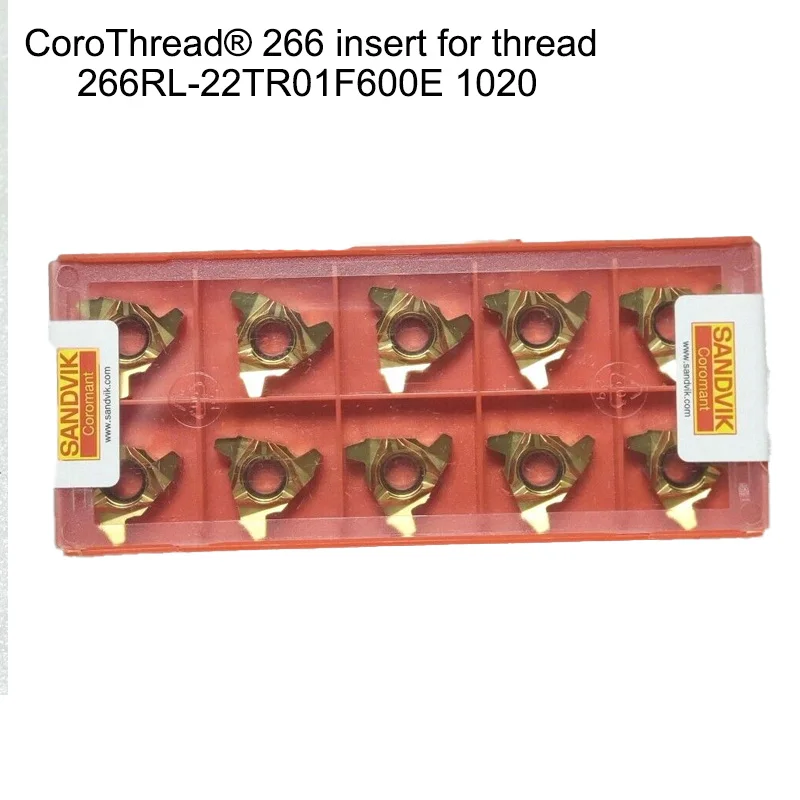 Origin Sandvic Thread 266 insert 266RL-22TR01F600E 1020 Turning Insert For Thread Processing 10 PCs a Lot