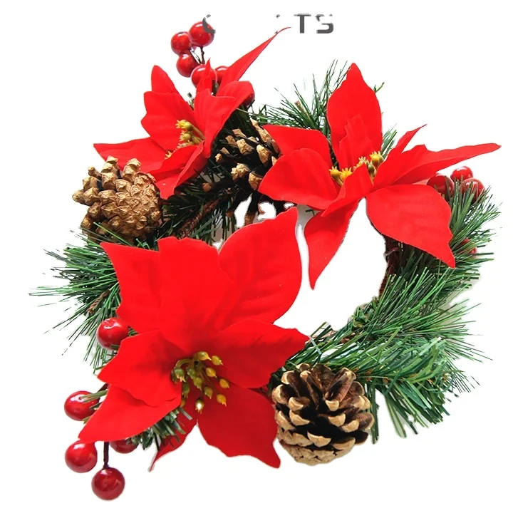 22 Feet 50 Desktop Led Wood Hanging Ball Ornaments Flowers Bow Christmas Tree Garland For Wreaths