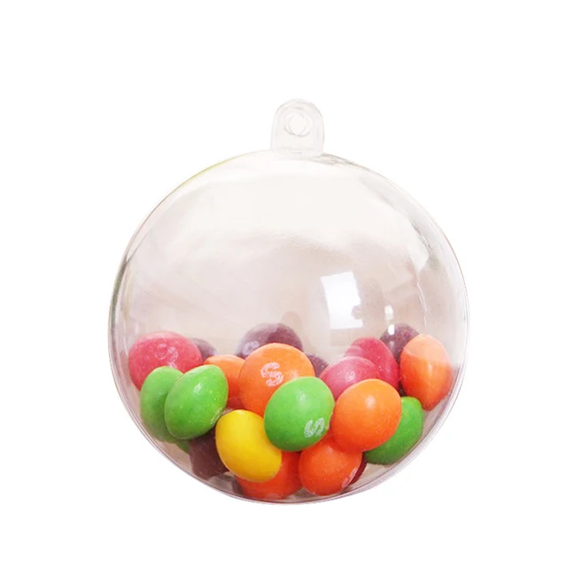 
Christmas Ball White Transparent Can Open Plastic Ball Wedding Xmas Christmas Party Decoration Ornament Ball 