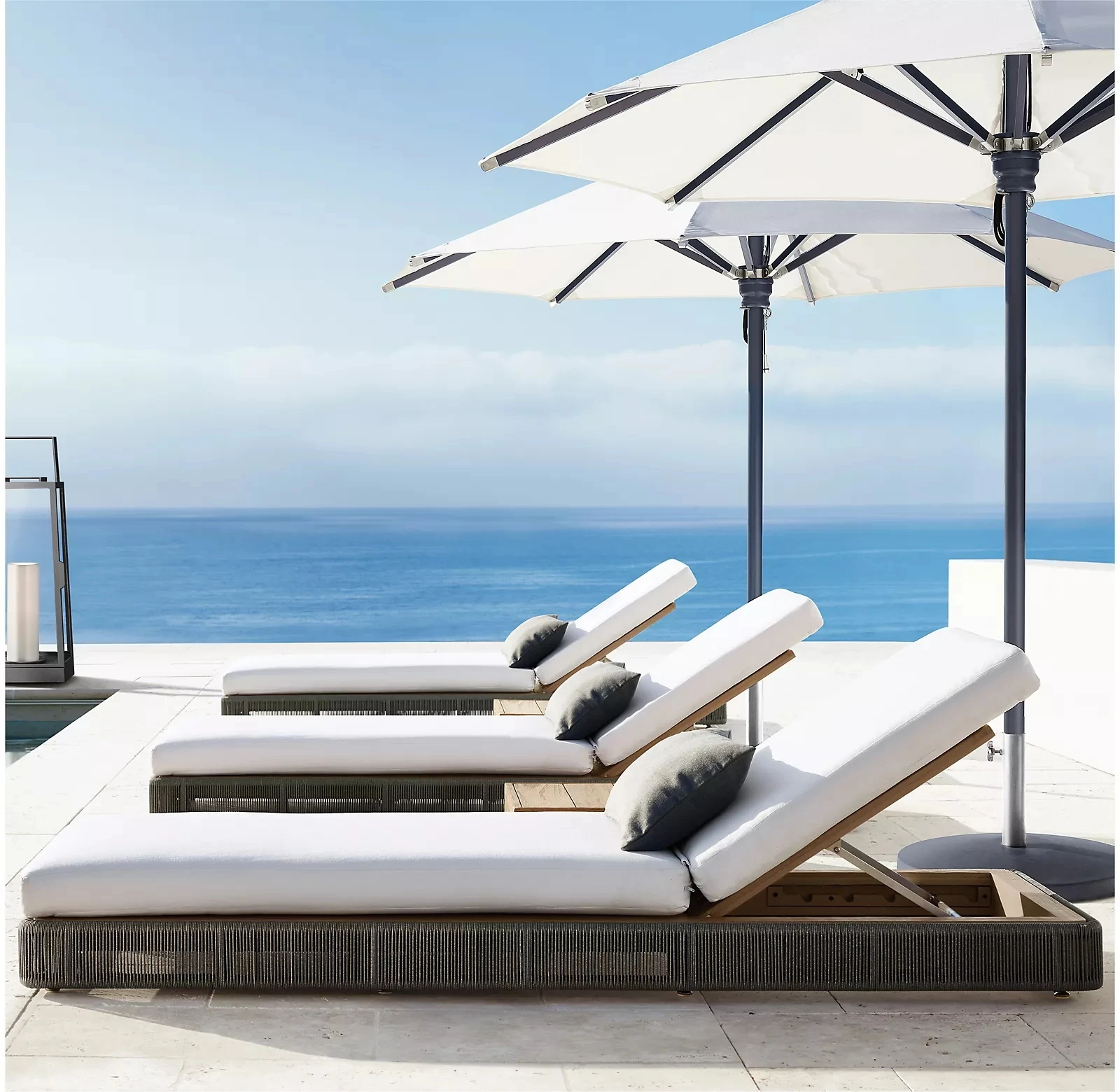 Luxury Wicker Daybed Outdoor Sun Bed Patio Garden chaise