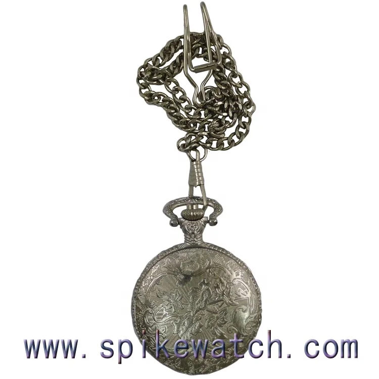 Quartz analog OEM ODM custom made plain pocket watch antique style
