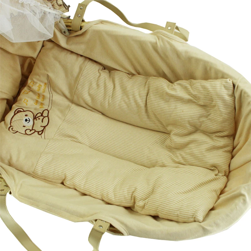 
Natural wicker bassinet baby sleeping bed 