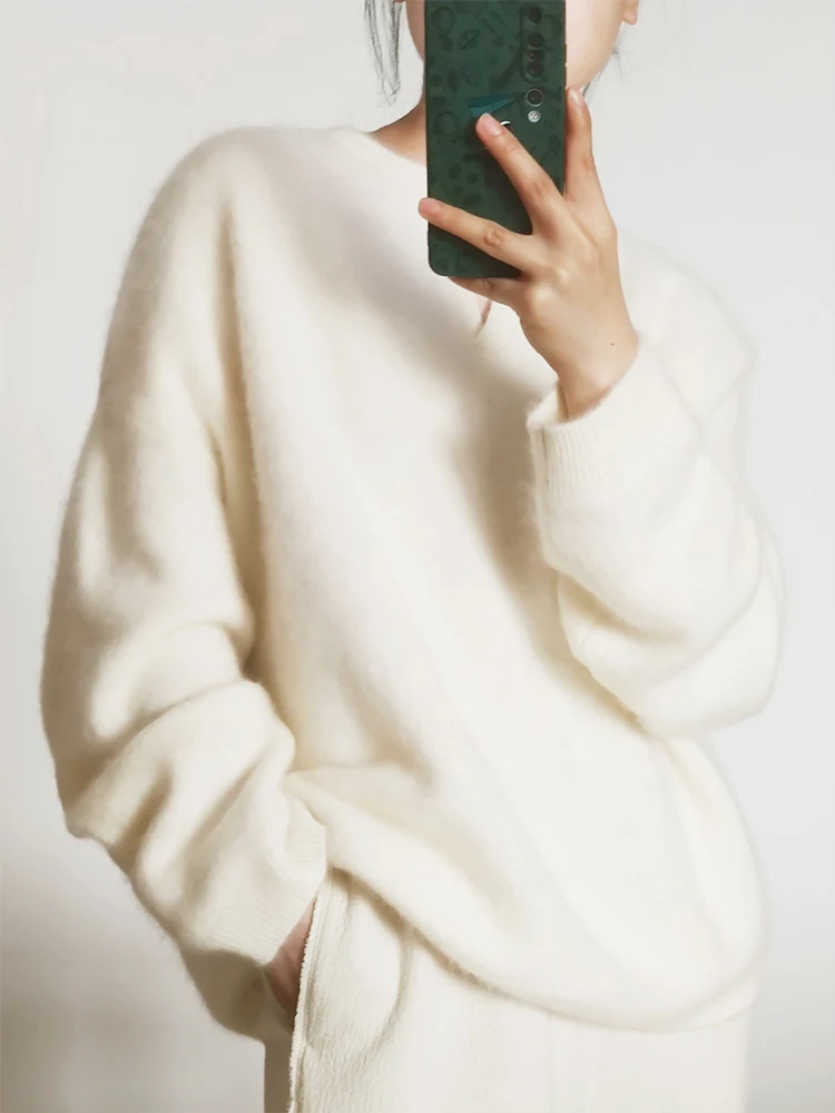 Customize spring white color and plain knitting wholesale price women cashmere sweater
