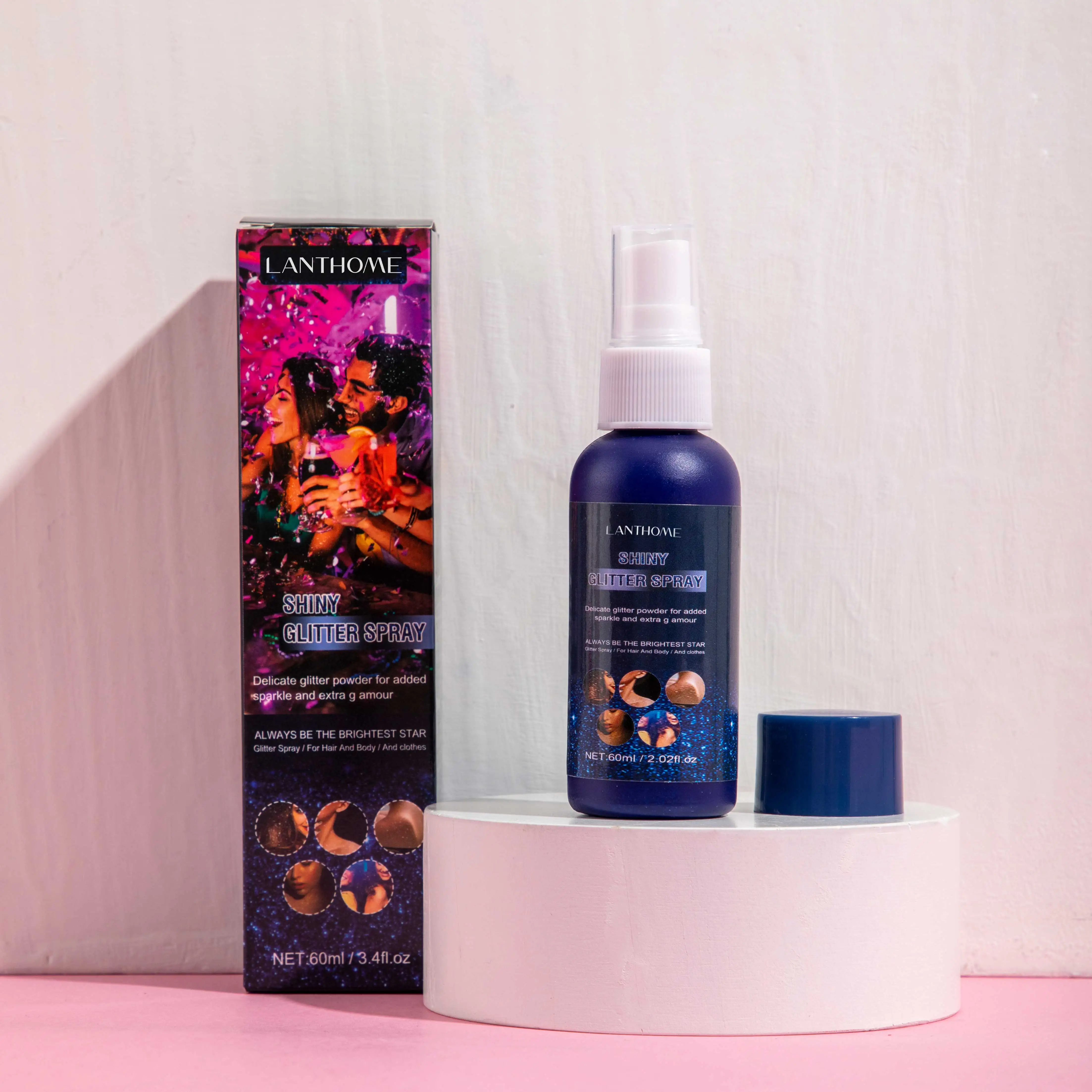 OEM 100ML Hair Salon Temporary Gold Sliver Washable Instant Color Hair Dye Glitter Plastic Hair And Body Powder Glitter Spray