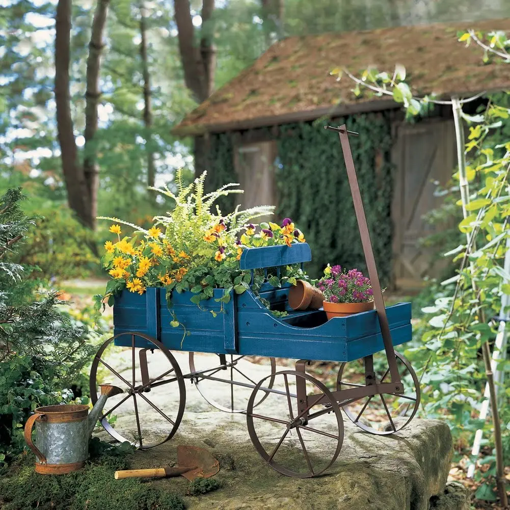 Garden Balcony Wagon Planter, metal bicycle planter