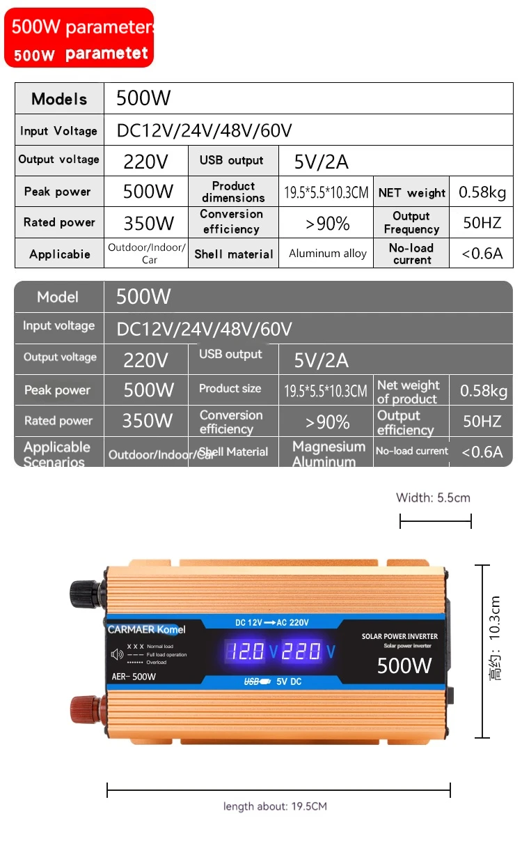 Modified Sine Wave Car Power Inverter Dc 12v To Ac 220v Output Voltage Charger 1200w 1200 w 1200watt 1.2kw Power Inverter