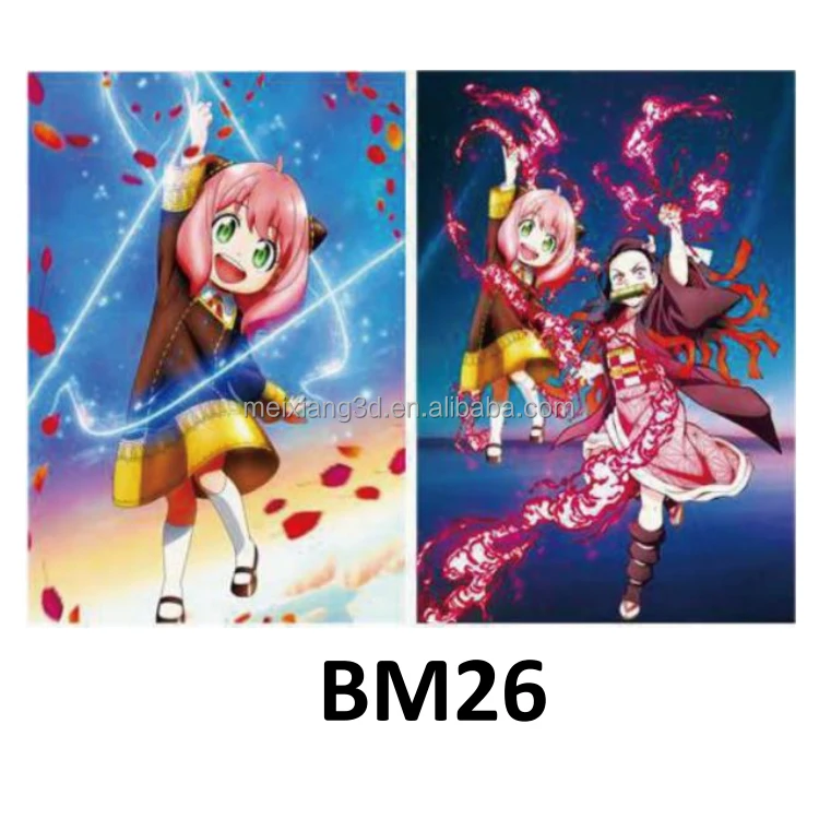 30 x 40cm Lenticular Flip Picture 3D Anime Poster 3D Waterproof Lenticular Poster For Wall Art