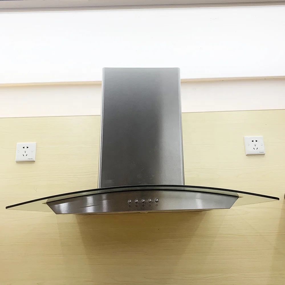 North America Middle End Market Super High Suction 3 Speed Touch Control 900mm Cone Filter Chimney Hood