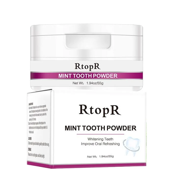 RtopR Mint Whitening Tooth Powder Clean Tartar Teeth Cleaner Remove Stain 55g