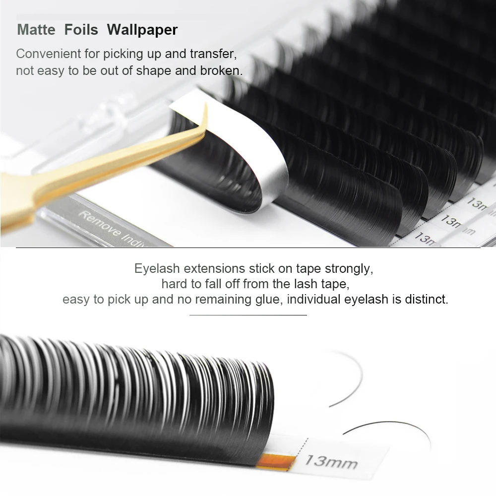 NAGARAKU Flat Ellipse Eyelashes Extensions Matte Black Split Tips 0.15 0.20 B C D curl Natural Light 16 rows Big Tray