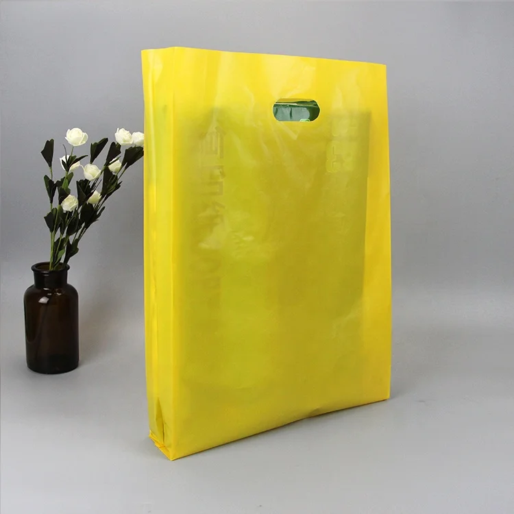 POLYSMARTS Custom Logo Design Printing Die Cut Handle Bag LDPE Shopping Personalized Plastic Bag
