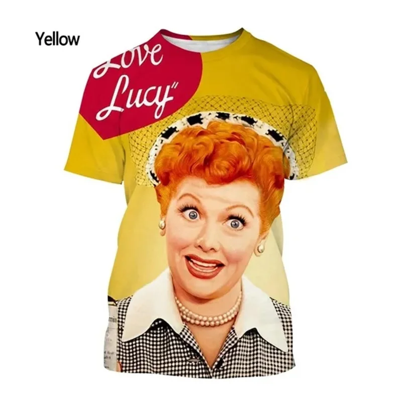 Comedy TV Series I Love Lucy T Shirt For Men Women 3D Printed Short-sleeved Casual Oversized Tee Tops Crew Neck Funny Tshirts