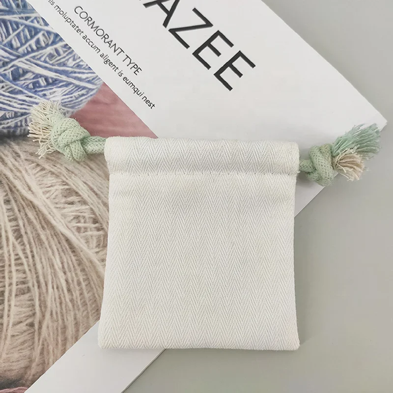 Gift Packaging Cotton Cloth Drawstring Bag High Quality Good Fabrics Customized Printed Logo Gift Packaging for Small Things