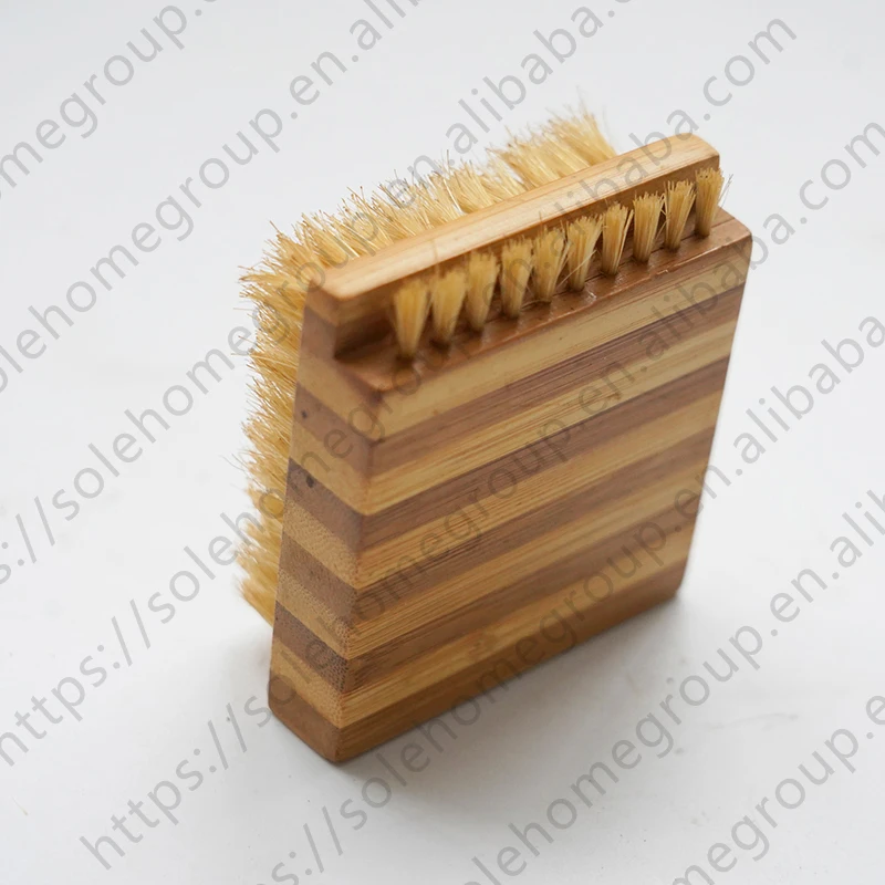 New design bamboo dry body brush with sisal hemp bristles for wet or dry brushing