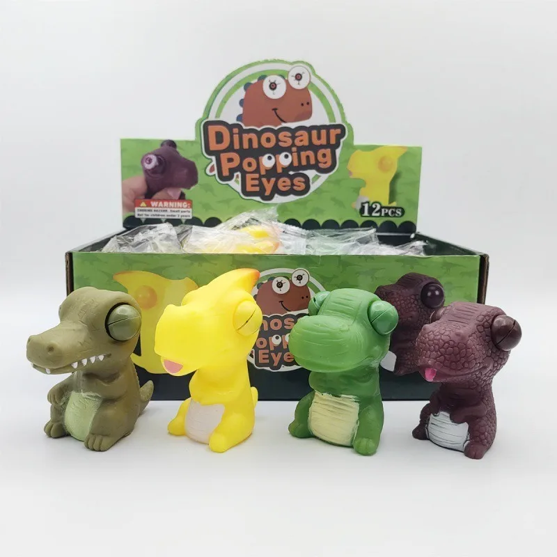 Factory Direct Pop Out Eyes Squeeze Animals Dinosaur Stress Relief Toys Sensory Fidget Anxiety Relief Squeeze Toys